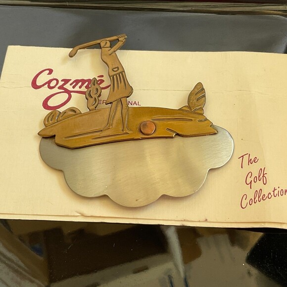 Cozme The Golf Collection 3 Color Metal Brooch Lady Golfer - Picture 2 of 2